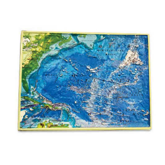 Ocean Floor Raised Relief Map 18"x 24"