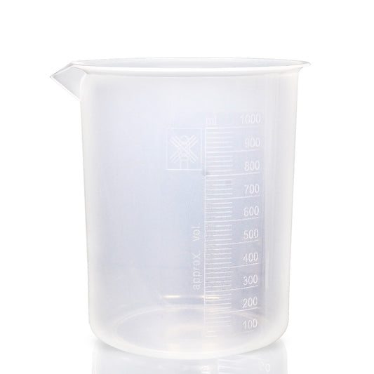 Supertek Premium Polypropylene Beaker Set | 1000ml Capacity - Pack of 6 Beakers for Laboratory, Science Experiments