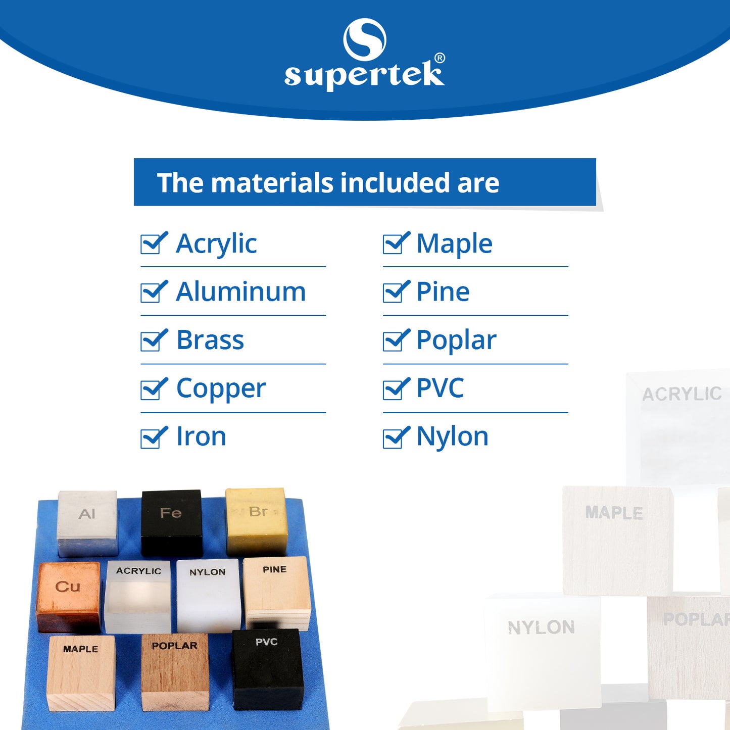 Ten Specimen Density Set (Ten Piece/Cube/Block)