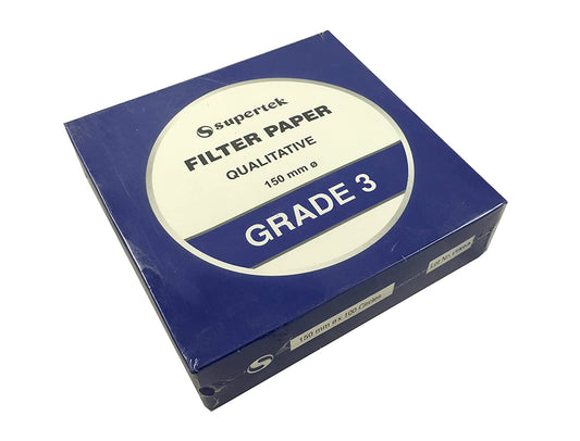 Supertek Filter Paper, Qualitative, Grade 3, 150 mm (Diameter) Pack of 100 sheets
