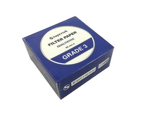Filter Paper, Qualitative, Grade 3, 90 mm (Diameter) Pack of 100 Sheets