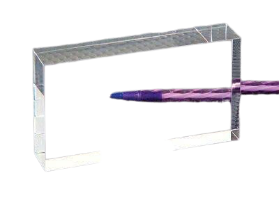 Refraction Block, Acrylic, 115 mm x 65 mm x 20 mm. All sides polished.