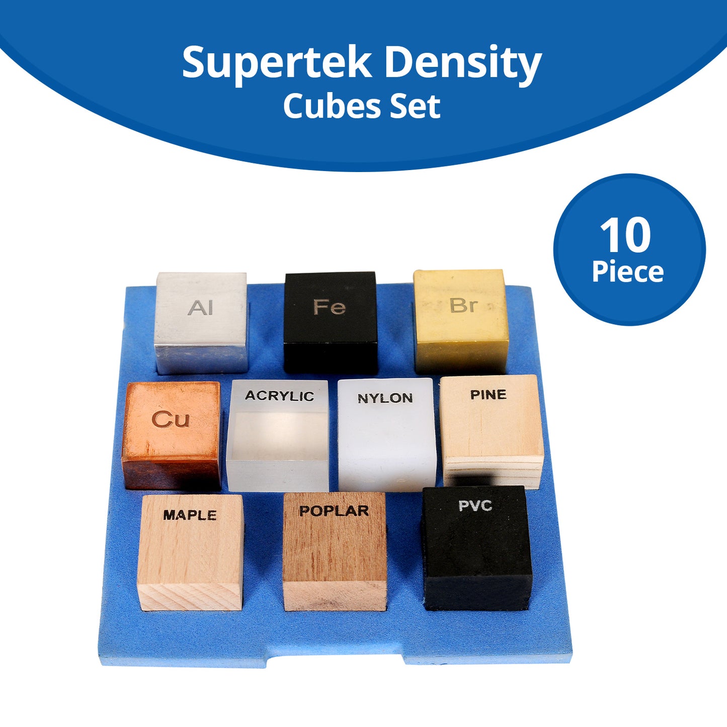 Ten Specimen Density Set (Ten Piece/Cube/Block)