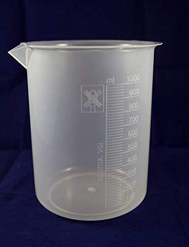 Supertek Premium Polypropylene Beaker Set | 1000ml Capacity - Pack of 6 Beakers for Laboratory, Science Experiments